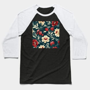 Nouveau Heritage: Baroque Flowers Wallpaper Baseball T-Shirt